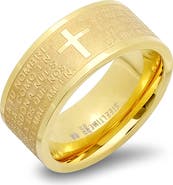 HMY JEWELRY Lord's Prayer Wide Band Ring - Spanish