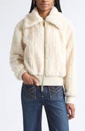 Ramy Brook Nola Cable Faux Fur Bomber Jacket