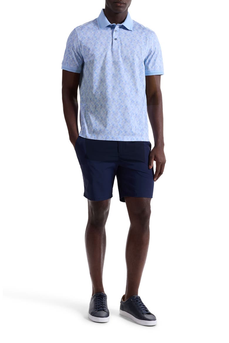 Vance OoohCotton® Leaf Print Polo, Alternate, color, SKY