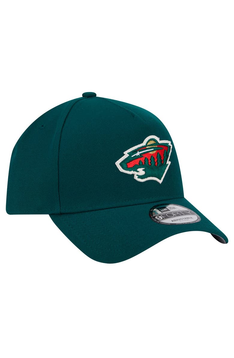New Era Men's New Era Green Minnesota Wild Core A-Frame 9FORTY Adjustable Hat, Alternate, color, Green