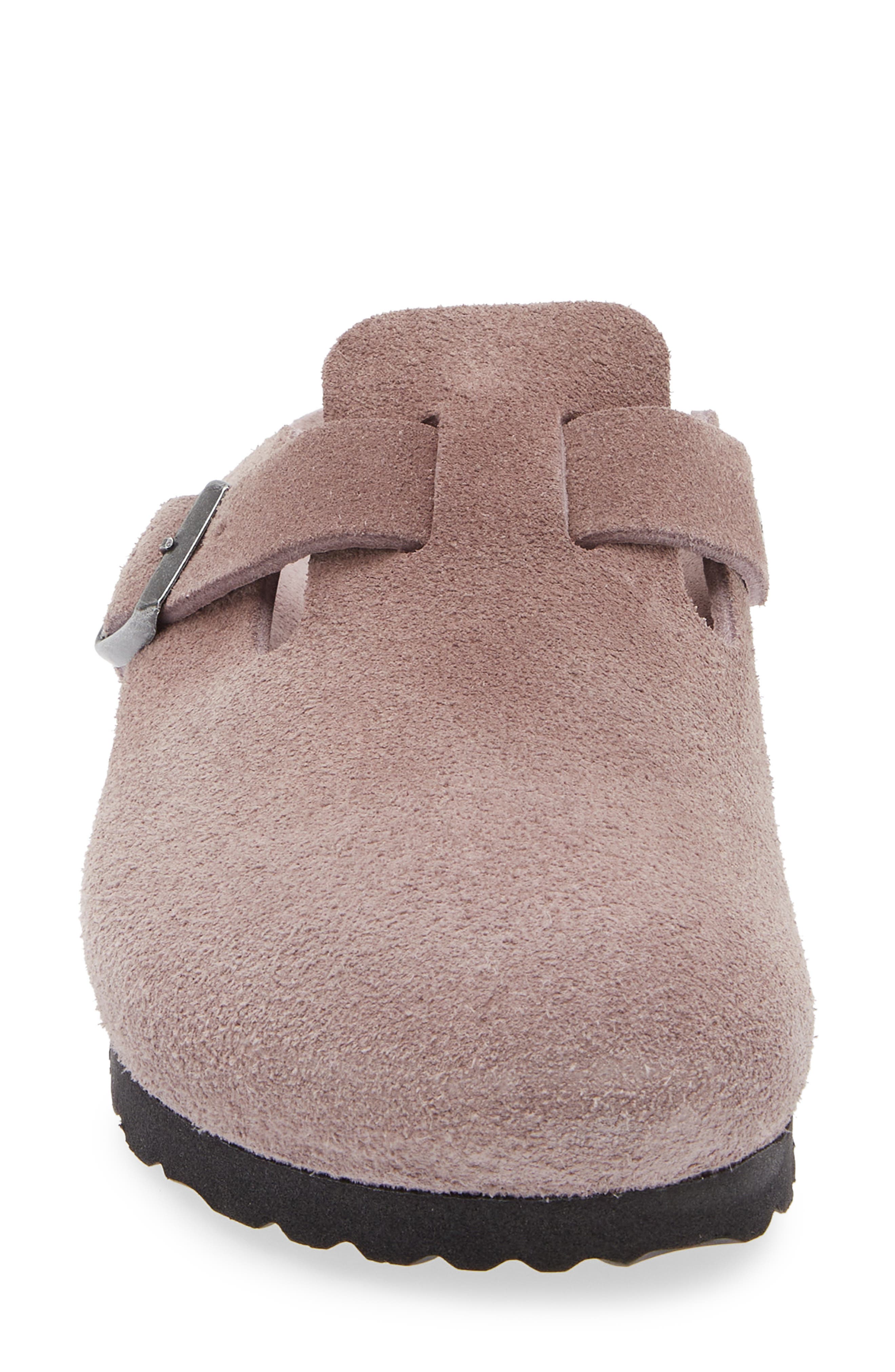 Boston Soft Footbed Leather Clog, Alternate, color, FADED PURPLE SUEDE