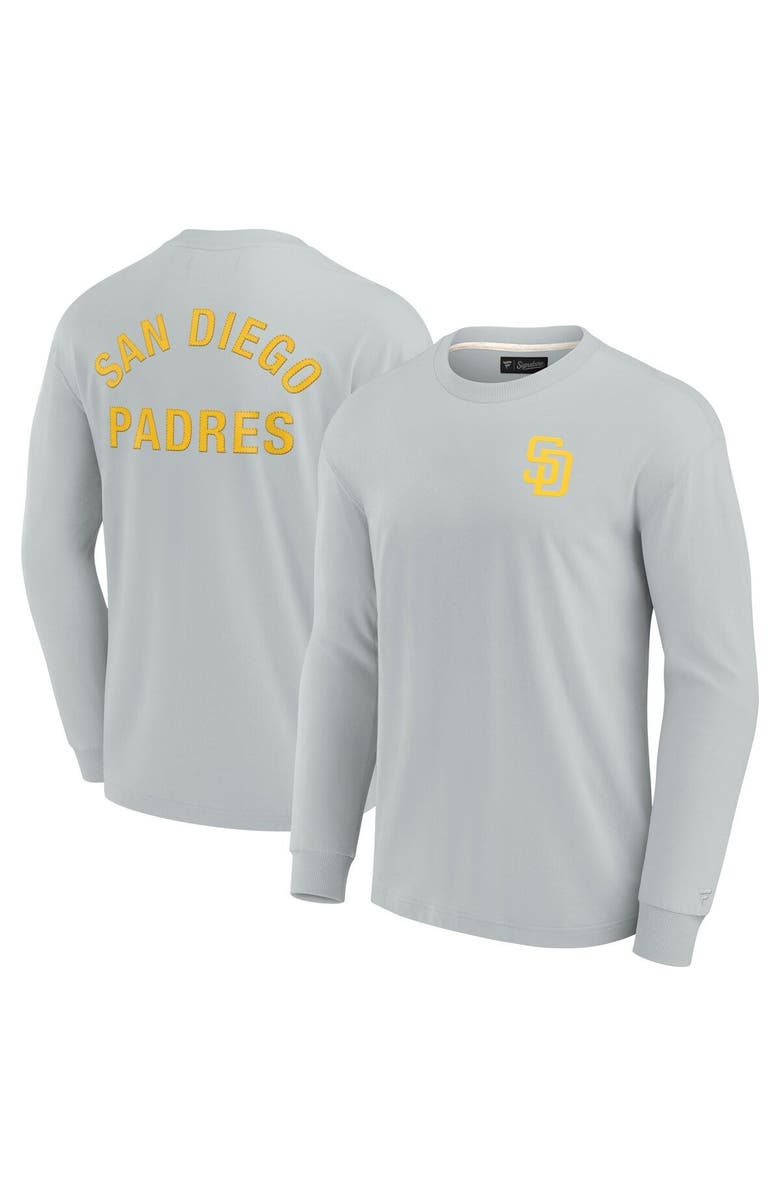 Fanatics Signature Unisex Fanatics Signature Gray San Diego Padres Elements Super Soft Long Sleeve T-Shirt, Main, color, Gray