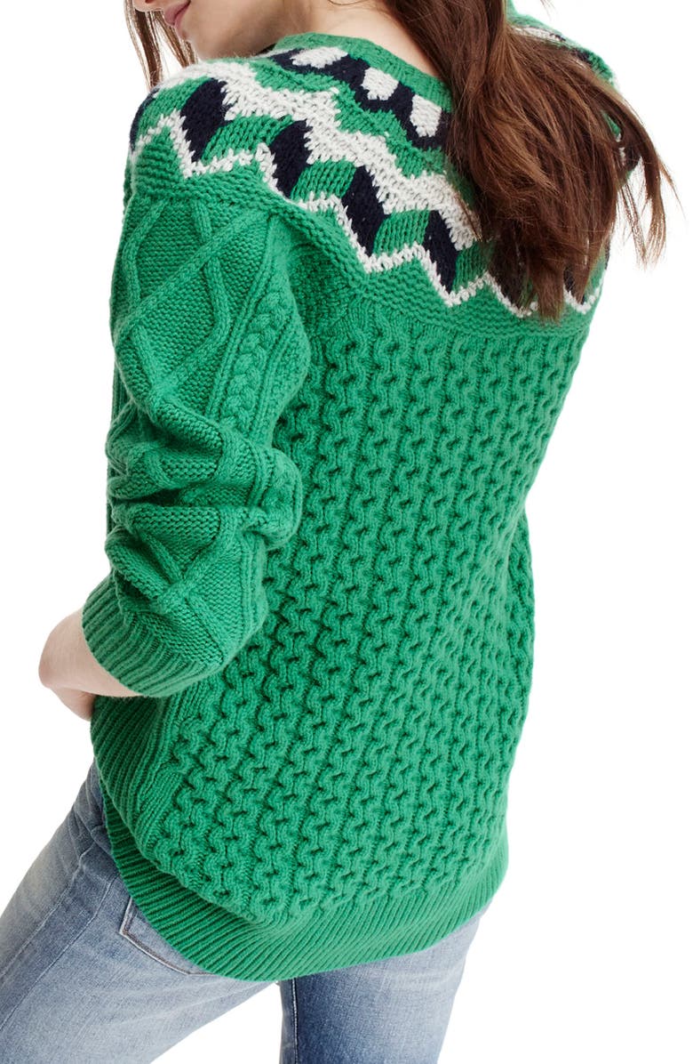 J.Crew Wide Neck Fair Isle Sweater, Alternate, color,