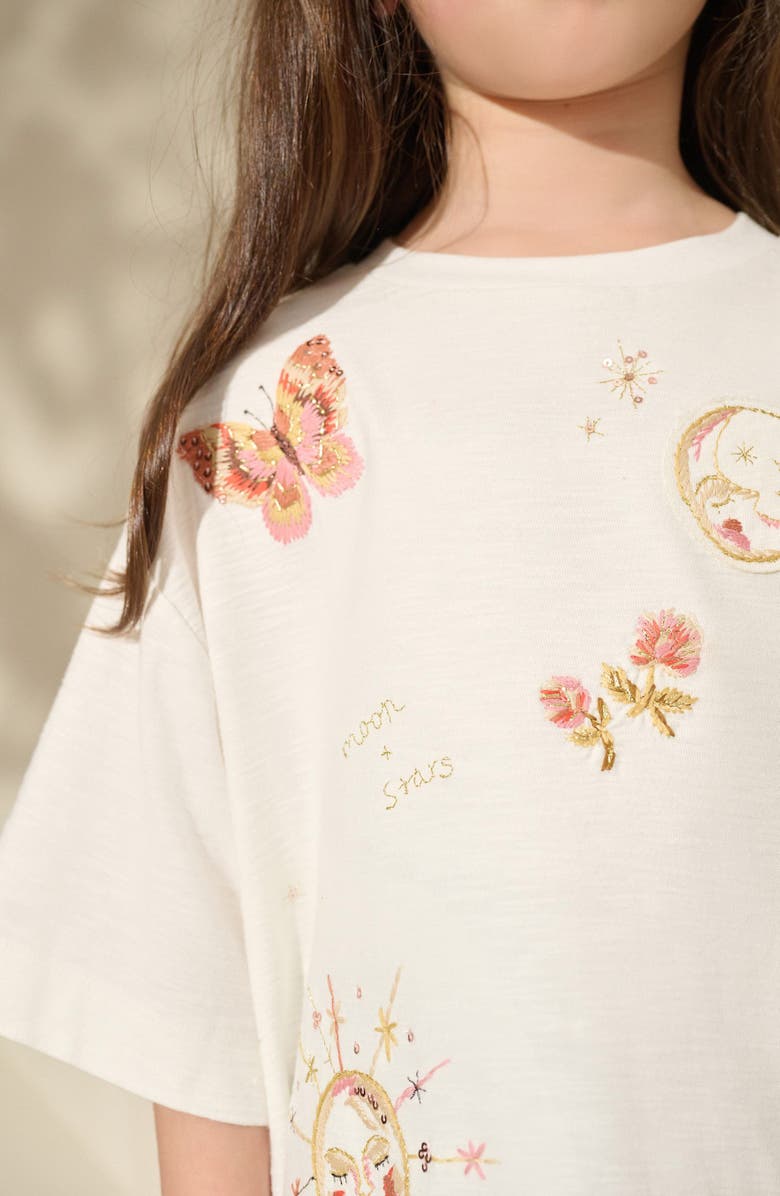NEXT Kids' Celestial Embroidered Cotton Graphic T-Shirt, Alternate, color, 