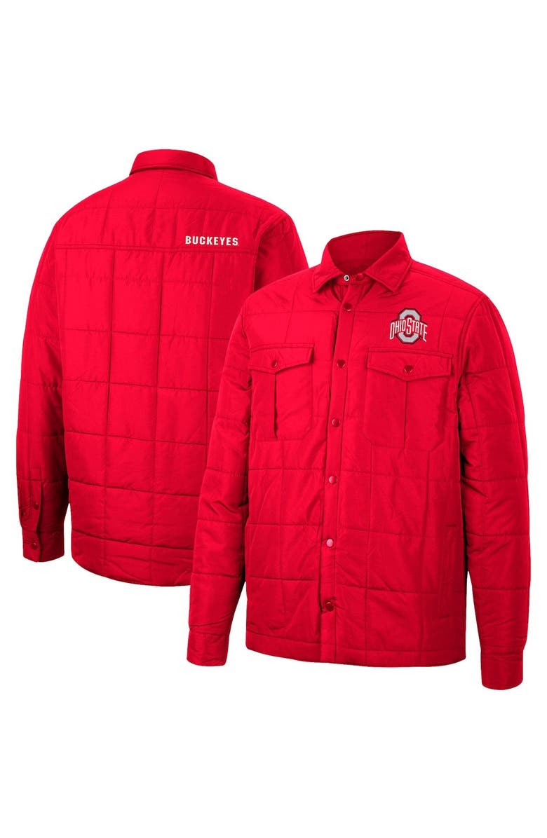 COLOSSEUM Men's Colosseum Scarlet Ohio State Buckeyes Detonate Quilted Full-Snap Jacket, Main, color,