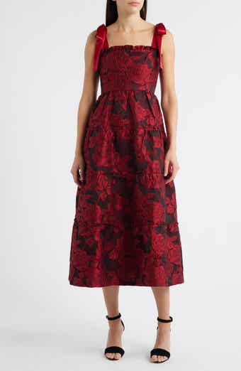 ZOE AND CLAIRE Floral Jacquard Sleeveless Dress