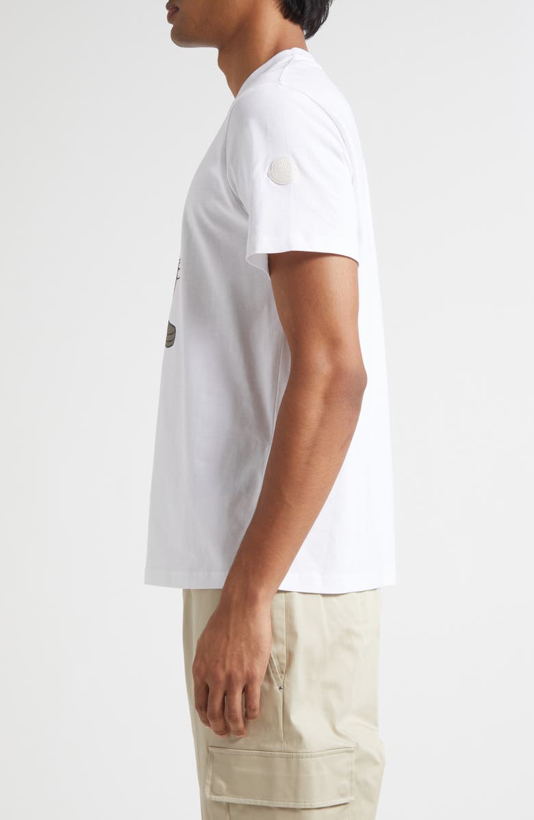 Moncler Monduck Mascot Cotton Graphic T-Shirt, Alternate, color, Brilliant White