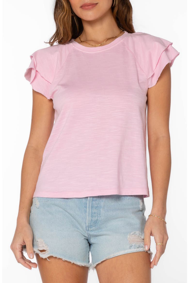 Sunny Flutter Sleeve Top, Main, color, BLUSHING BRIDE