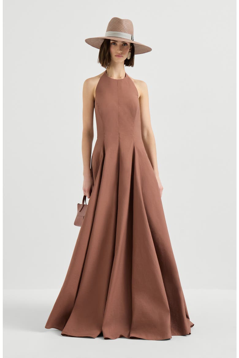 Halterneck dress, Alternate, color, Orange