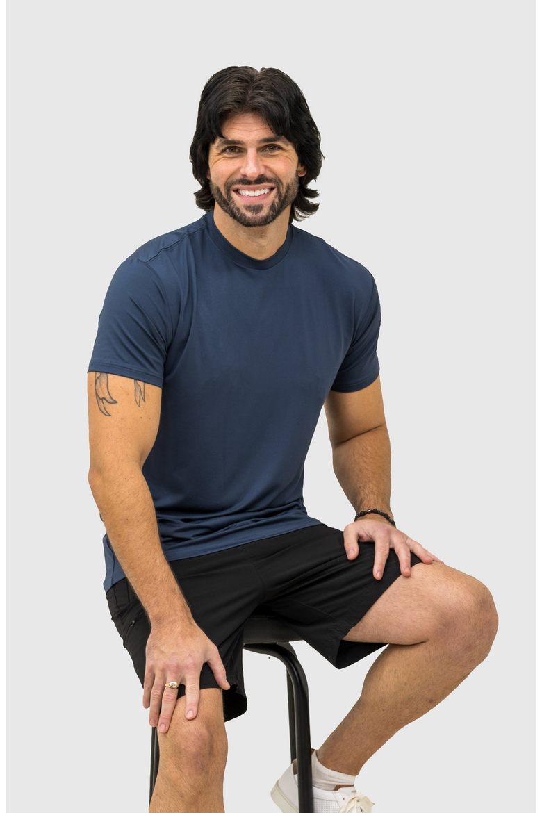 Active Tech Crew Neck T-Shirt, Alternate, color, Slate Blue