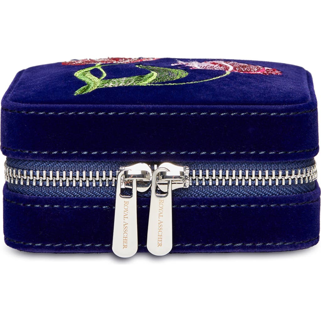 Wolf Royal Asscher Square Jewelry Zip Case In Blue