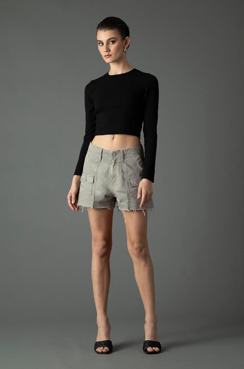 Blue Revival Adeline Cargo Shorts In Light Olive