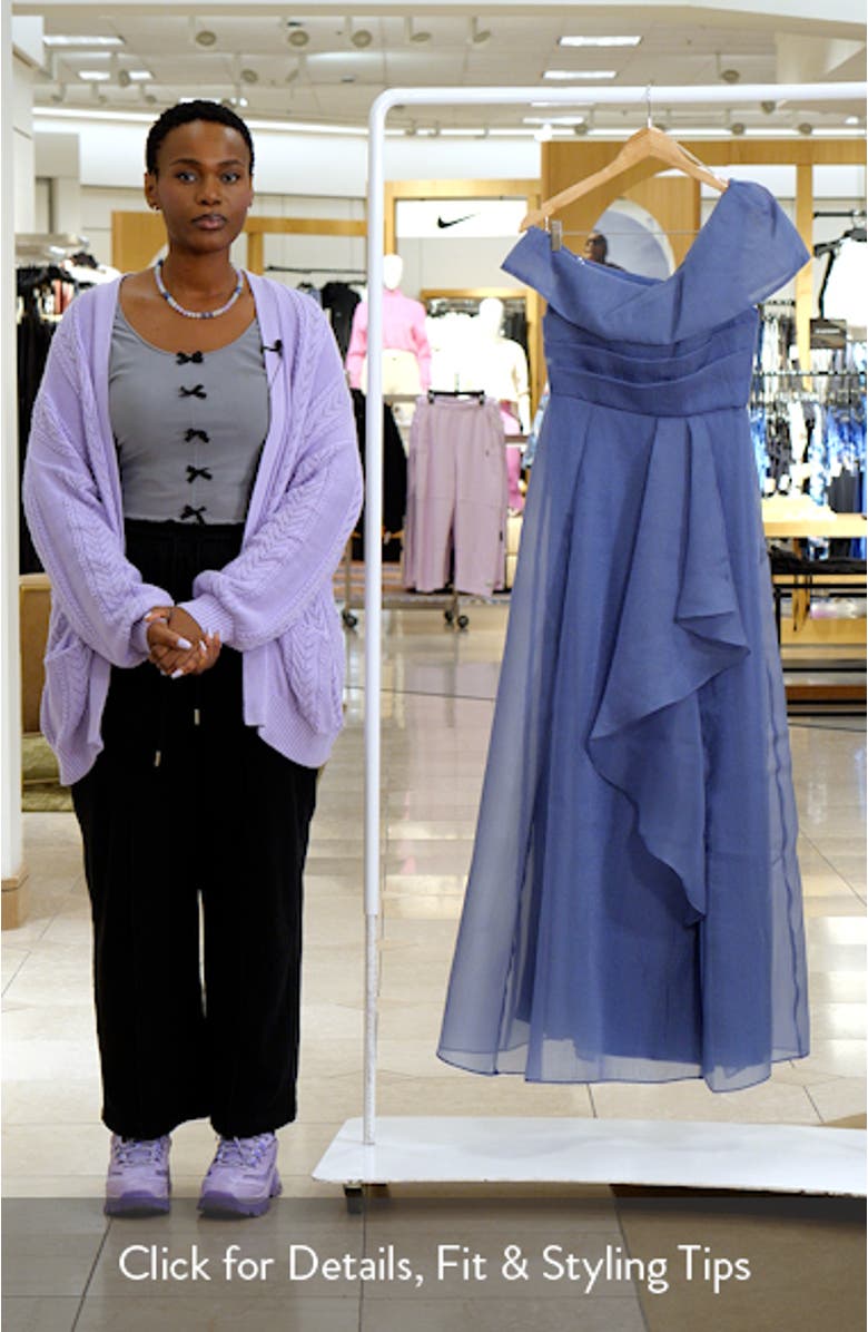 Evangeline One-Shoulder Organza Gown, sales video thumbnail