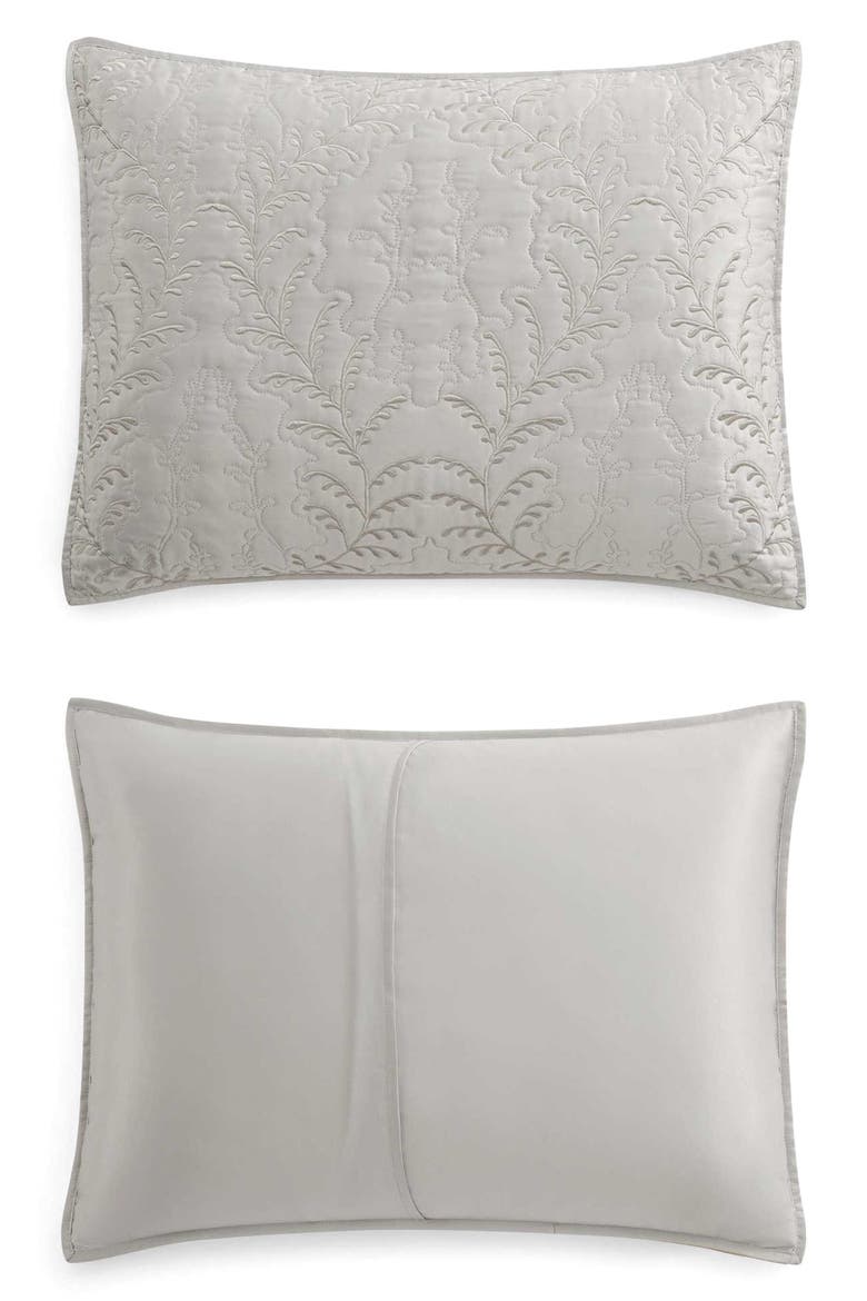 Fern Embroidered Quilt Set, Alternate, color, CHINCHILLA GREY