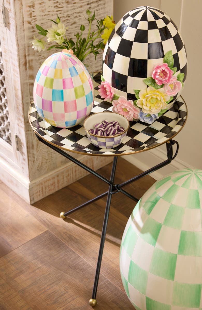 MACKENZIE CHILDS Violet Check Enameled Steel Pinch Bowl, Alternate, color, Violet