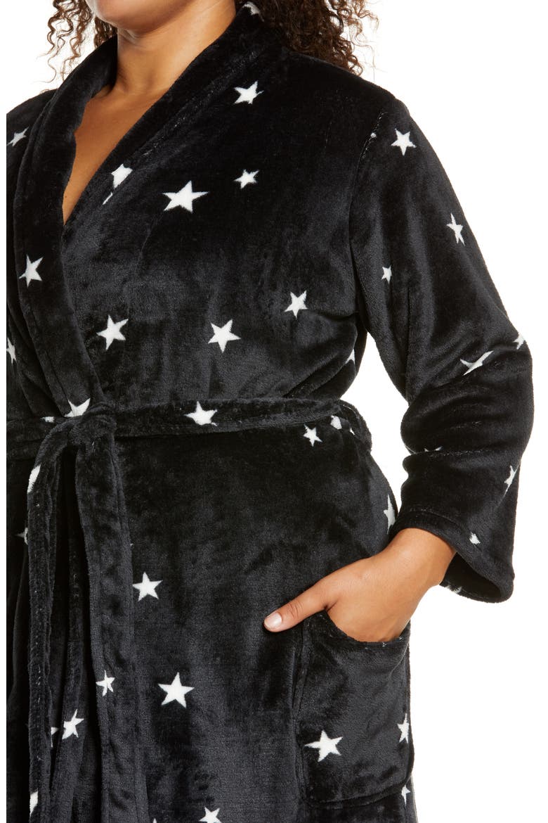 Plush Robe, Alternate, color, BLACK