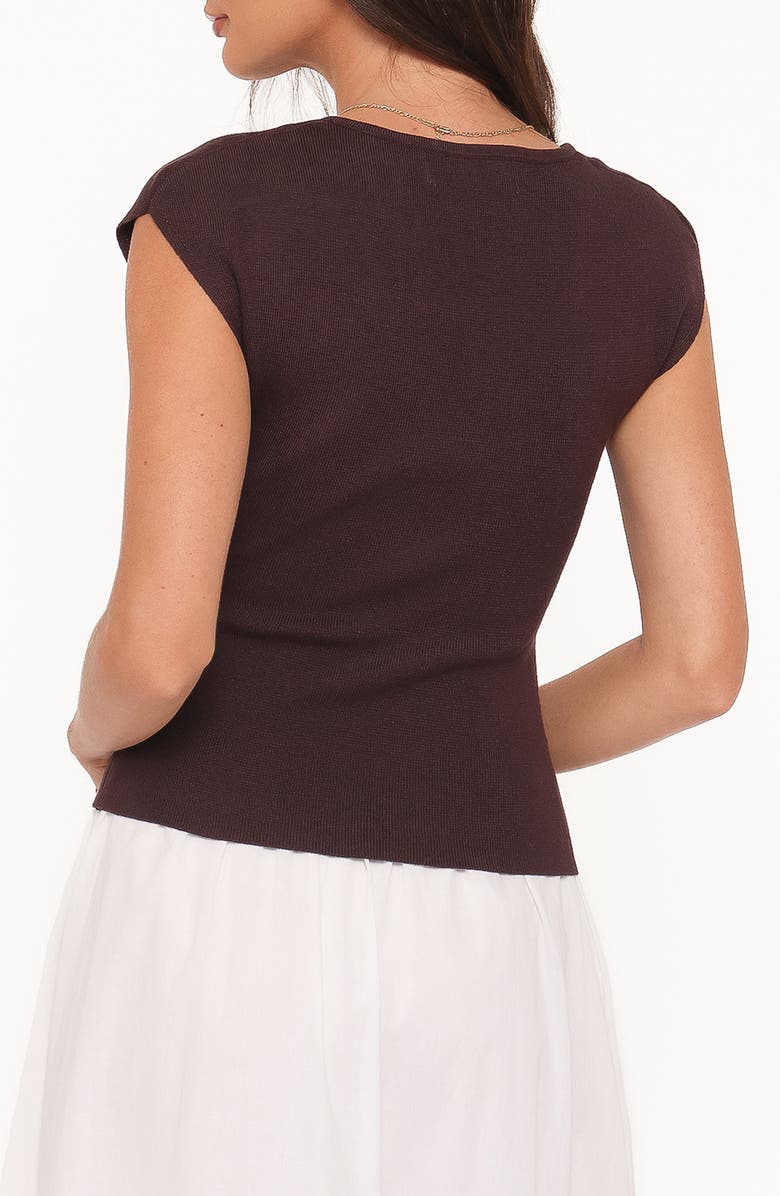 Petal & Pup Side Ruched Knit Top, Alternate, color, Chocolate Brown