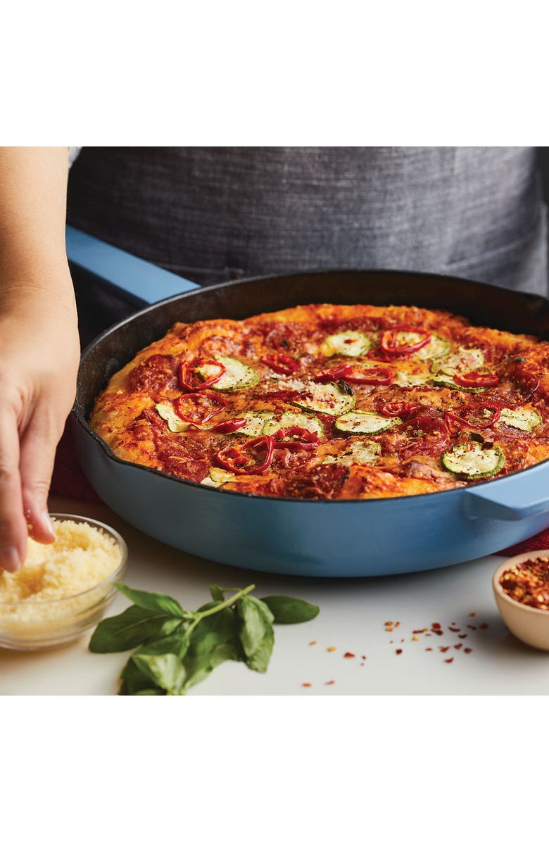 KITCHENAID Enamel 12-Inch Cast Iron Skillet, Alternate, color, Blue Velvet