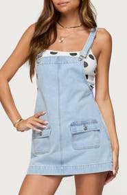 EDIKTED Denim Overall Minidress