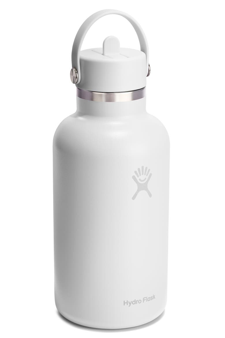 64-Ounce Wide Mouth with Flex Straw Cap, Alternate, color, WHITE