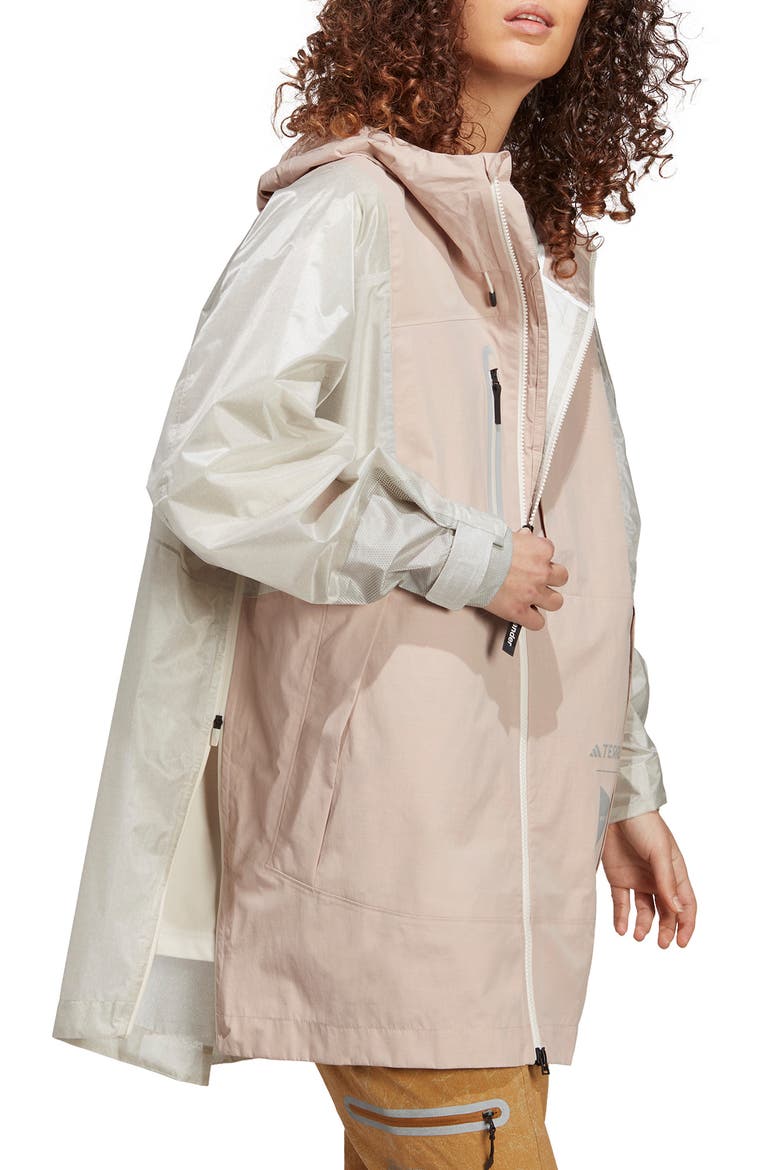 x and wander Terrex Xploric Rain.RDY Water Repellent Hooded Jacket, Alternate, color, WONDER TAUPE/ ALUMINA