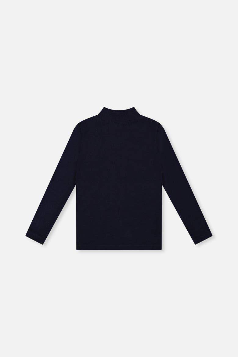 Brushed Rib Mock Neck Top, Alternate, color, Dark Blue