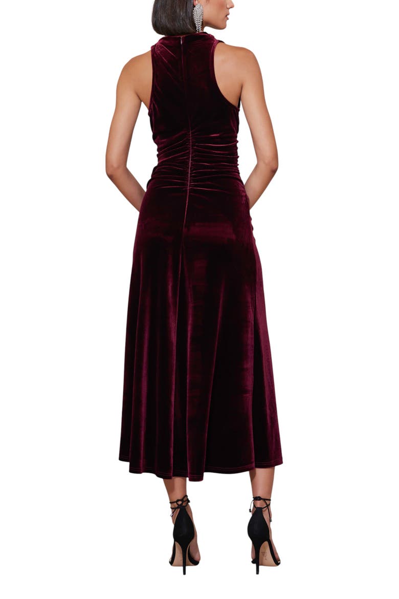 Elle Velvet Halter Dress, Alternate, color, Scarlette