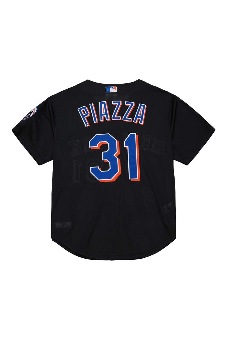 Men's Mitchell & Ness Mike Piazza Black New York Mets Cooperstown Collection 2000 Batting Practice Jersey, Alternate, color, Black