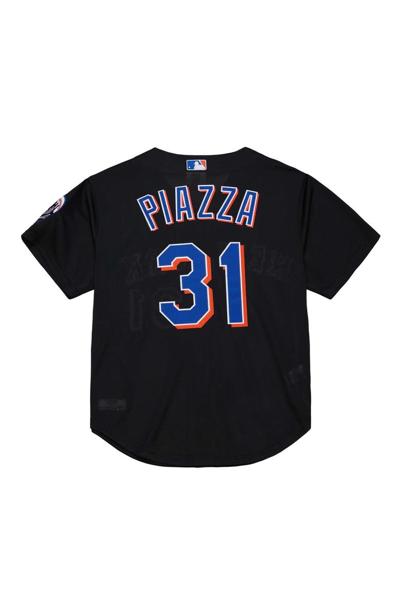 Mitchell & Ness Men's Mitchell & Ness Mike Piazza Black New York Mets Cooperstown Collection 2000 Batting Practice Jersey, Alternate, color, 