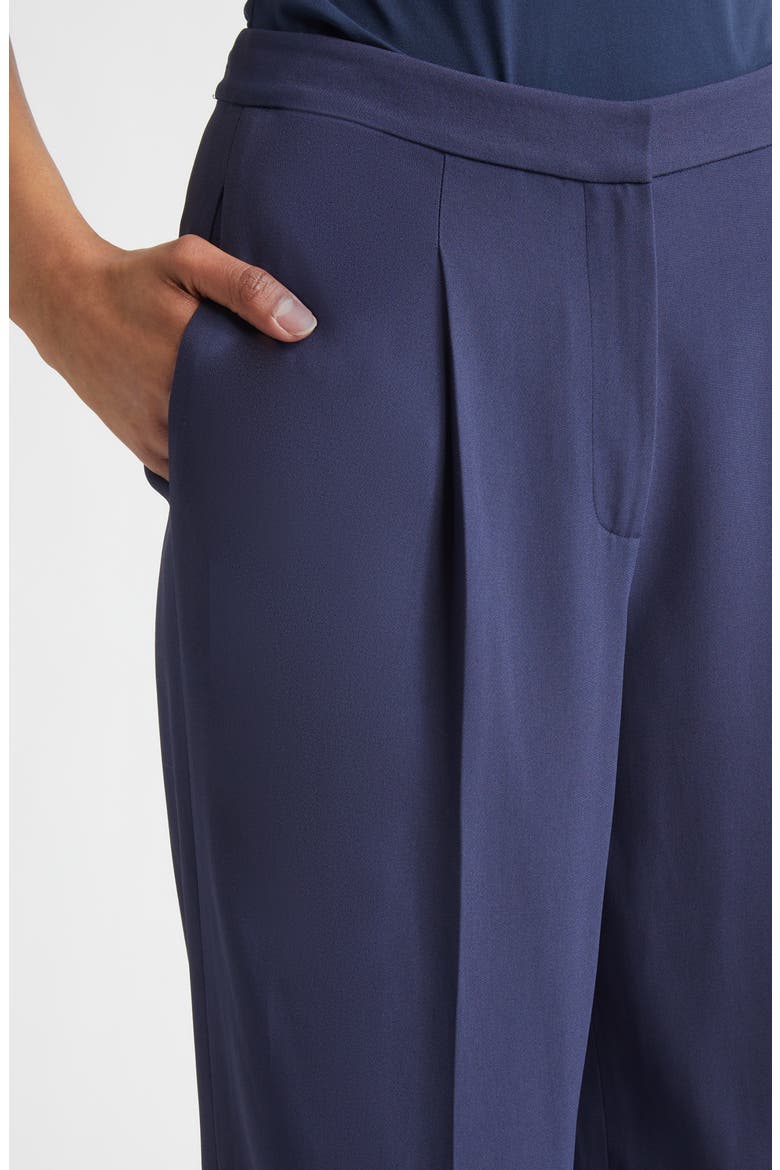 Lydia Pleated Lightweight Stretch Cady Pants, Alternate, color, MIDNIGHT