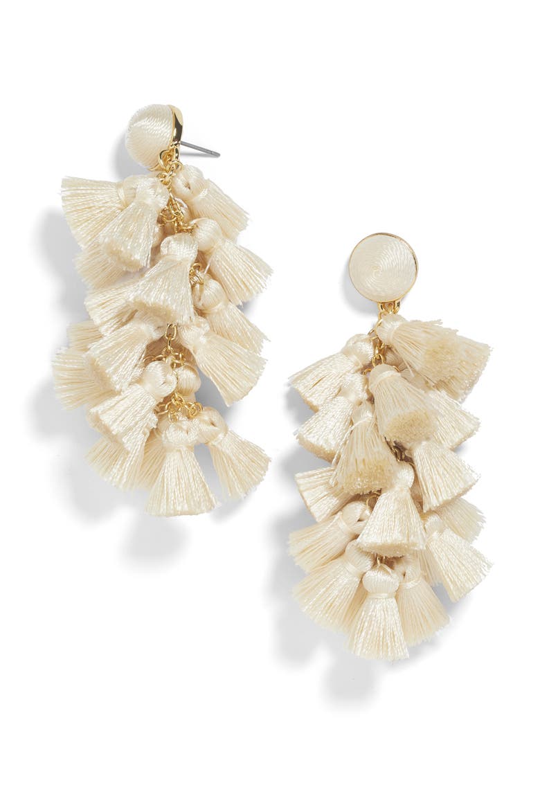Contessa Tassel Earrings, Main, color, CREAM