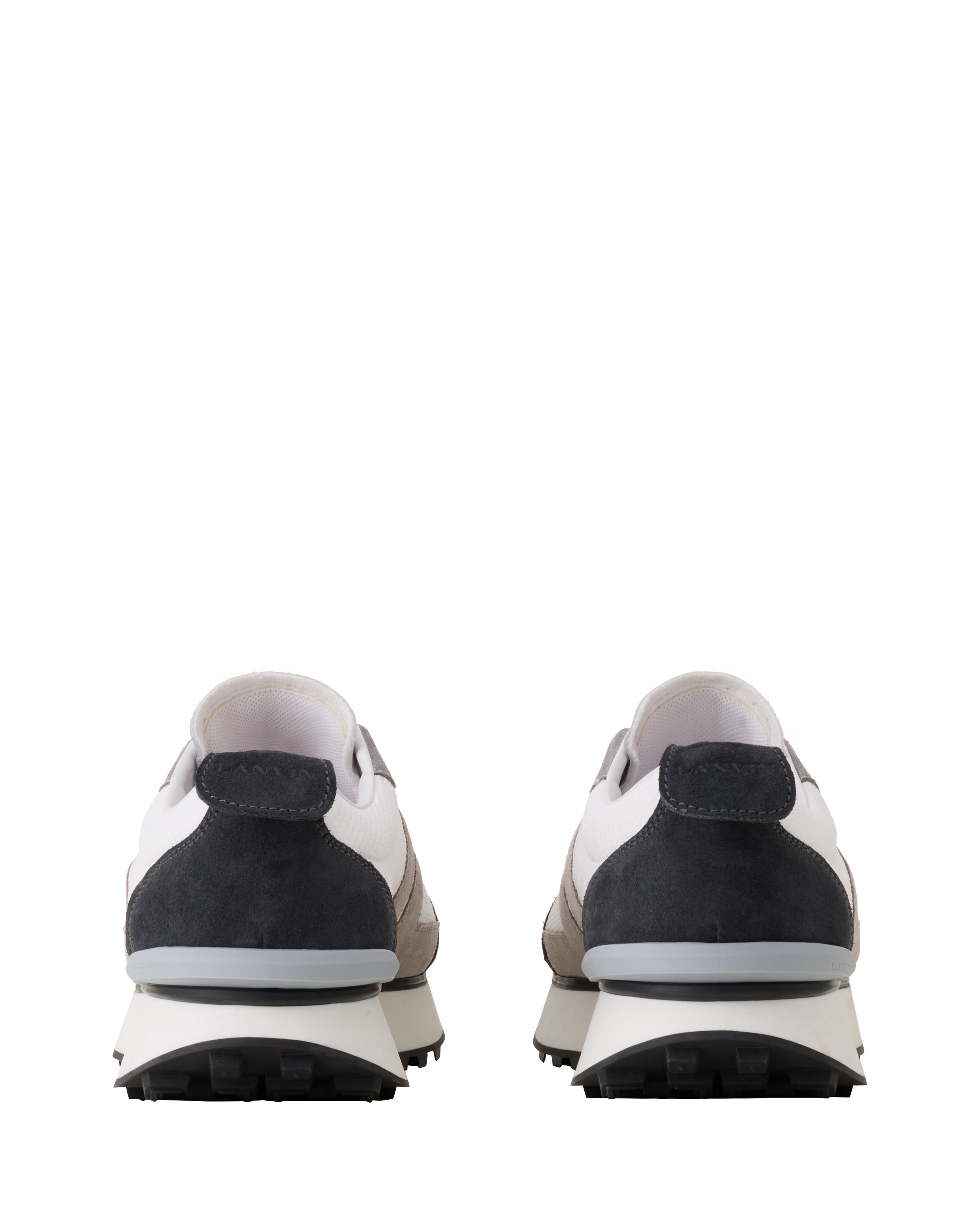 Lanvin Bumpr Sneakers In Mesh And Brushed Suede, Alternate, color, Grey