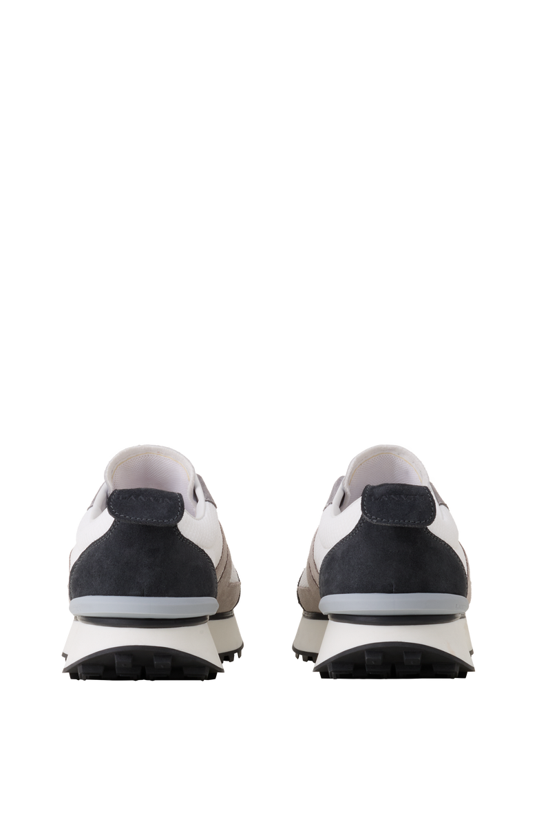 Lanvin Bumpr Sneakers In Mesh And Brushed Suede, Alternate, color, Grey