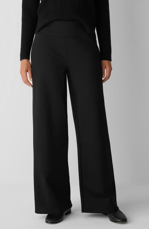 Eileen Fisher High Waist Wide Leg Pants In Black