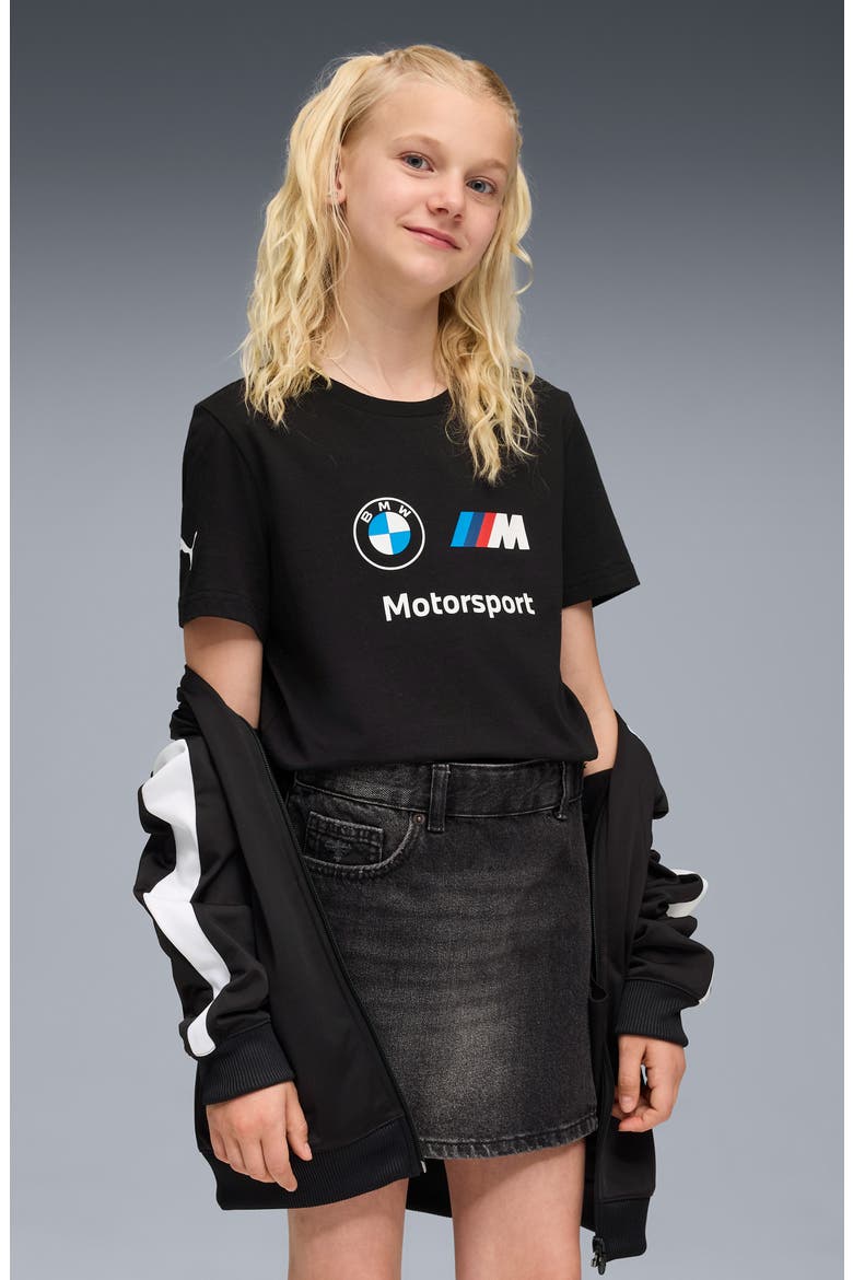 Kids' BMW Logo Graphic T-Shirt, Alternate, color, PUMA BLACK