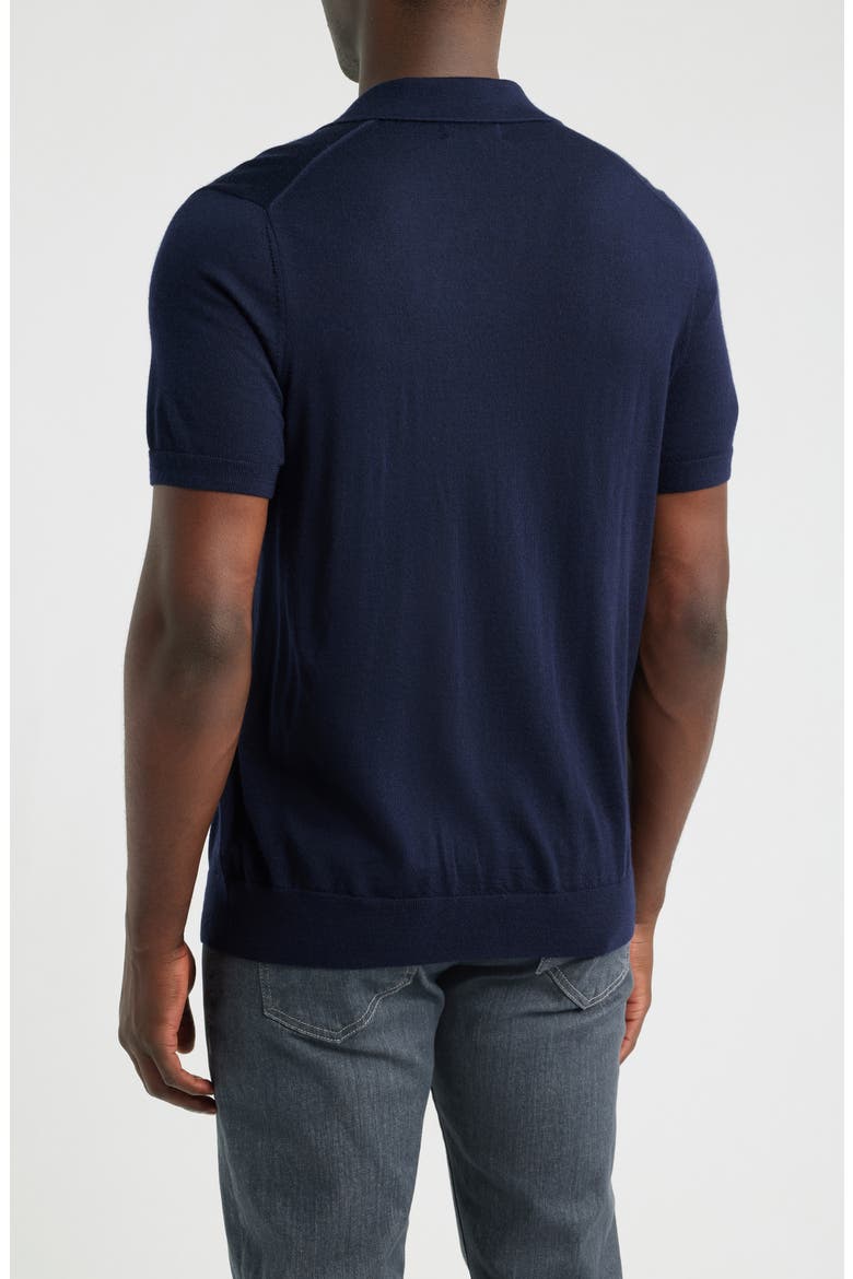 Merino Wool Polo Sweater, Alternate, color, NAVY