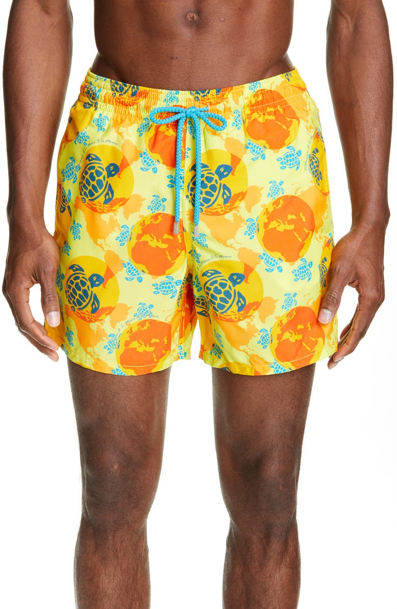 Vilebrequin Mappemonde Dots Swim Trunks, Main, color, 