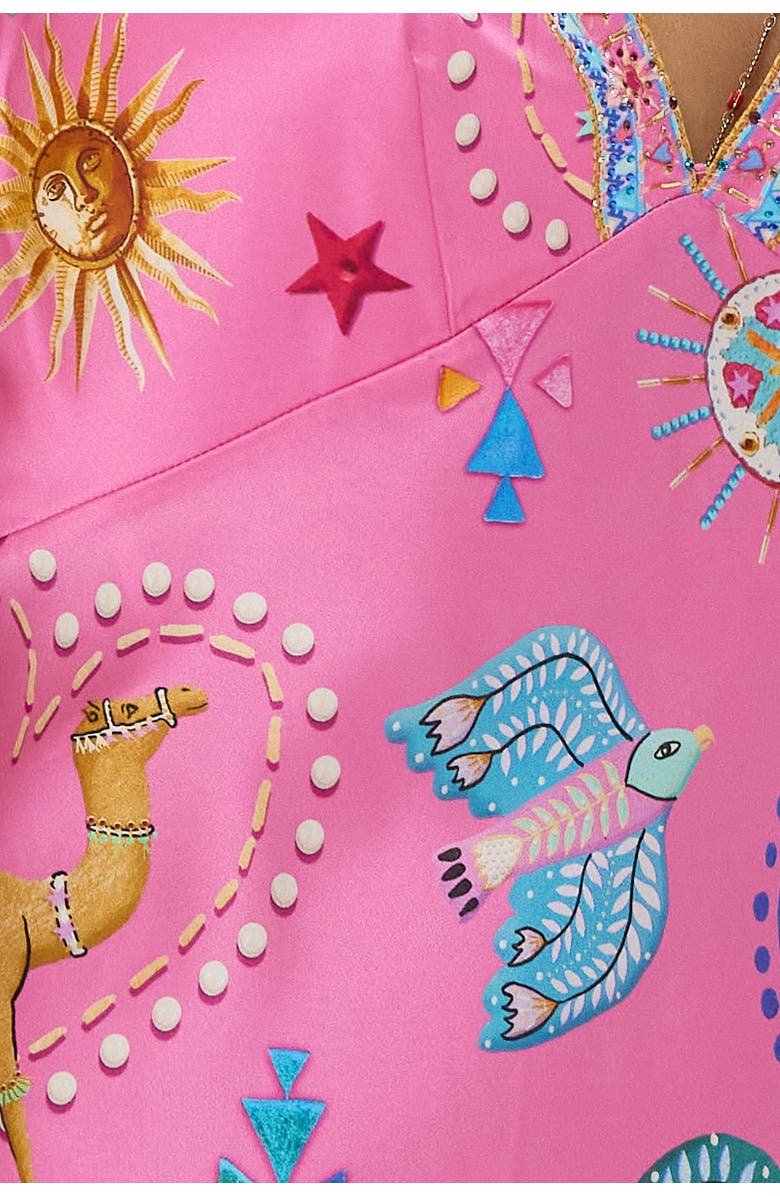 Camilla CHAIN DETAIL SLIP DRESS RAINBOW ROADS, Alternate, color, 