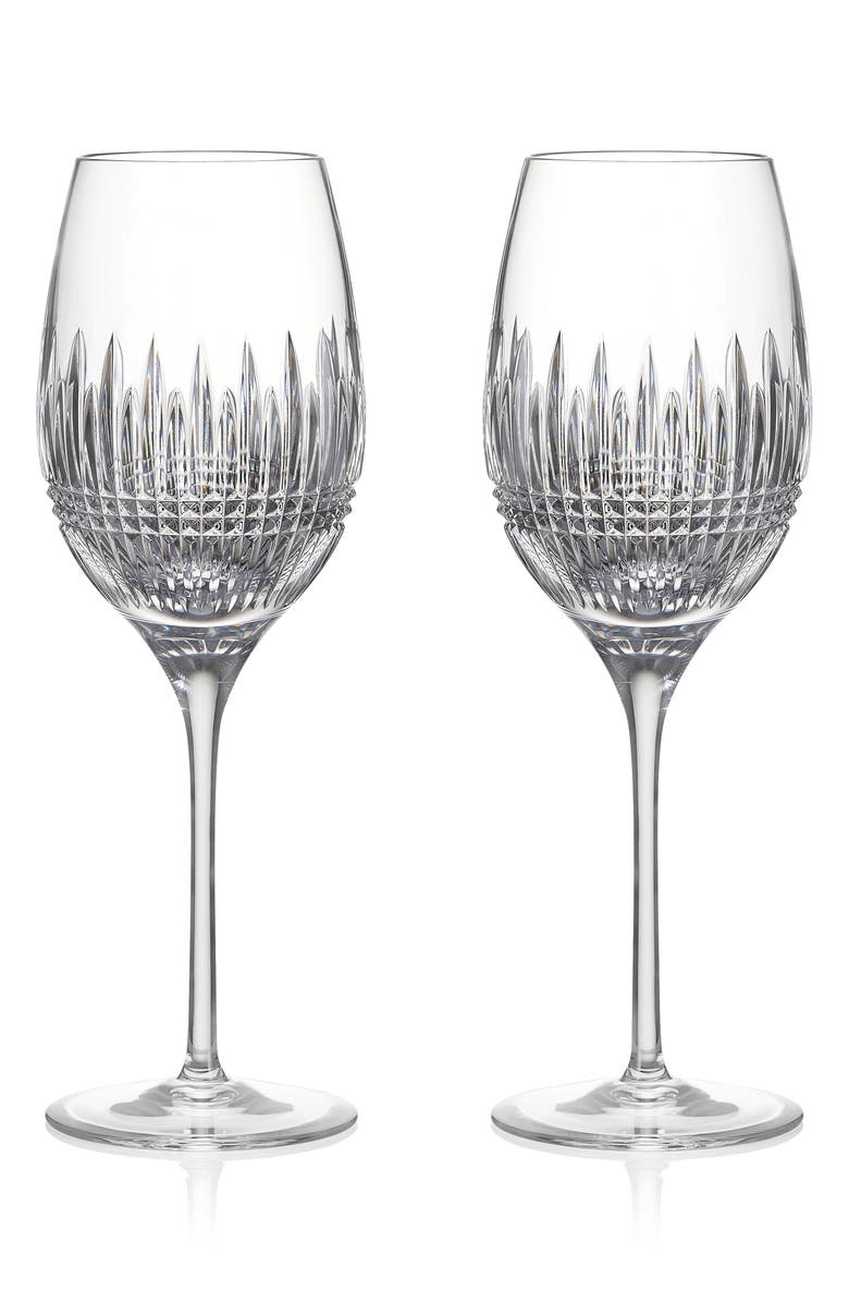 Waterford Lismore Diamond Essence Set of 2 Crystal White Wine Glasses, Main, color, Clear