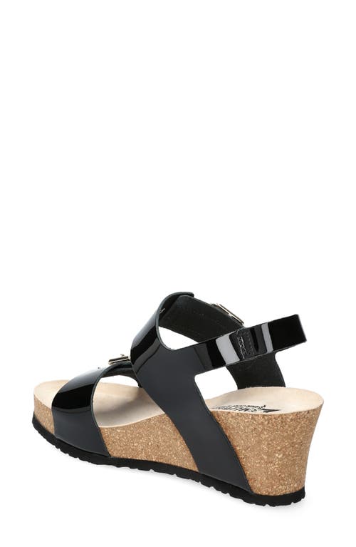 Mephisto Lissandra Platform Wedge Sandal In Black Patent
