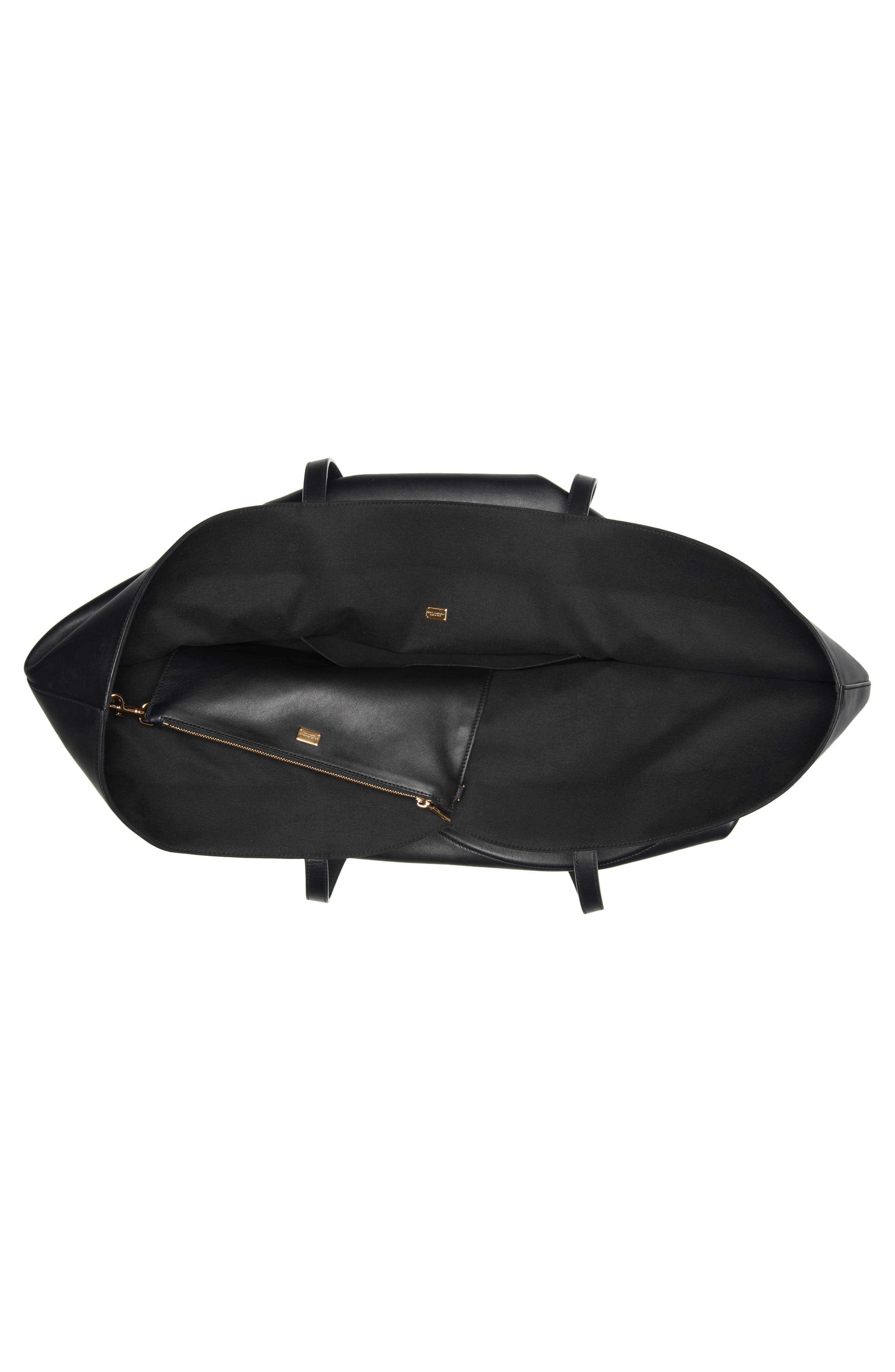 Dolce&Gabbana DG Logo Leather Tote, Alternate, color, Nero