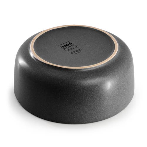 Soho Lounge Bryant Park 12 Piece Reactive Stoneware Dinnerware Set In Black