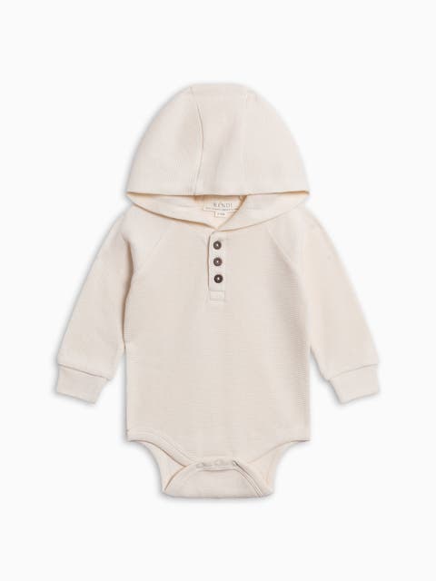 Organic Cole Waffle Knit Hoodie Bodysuit