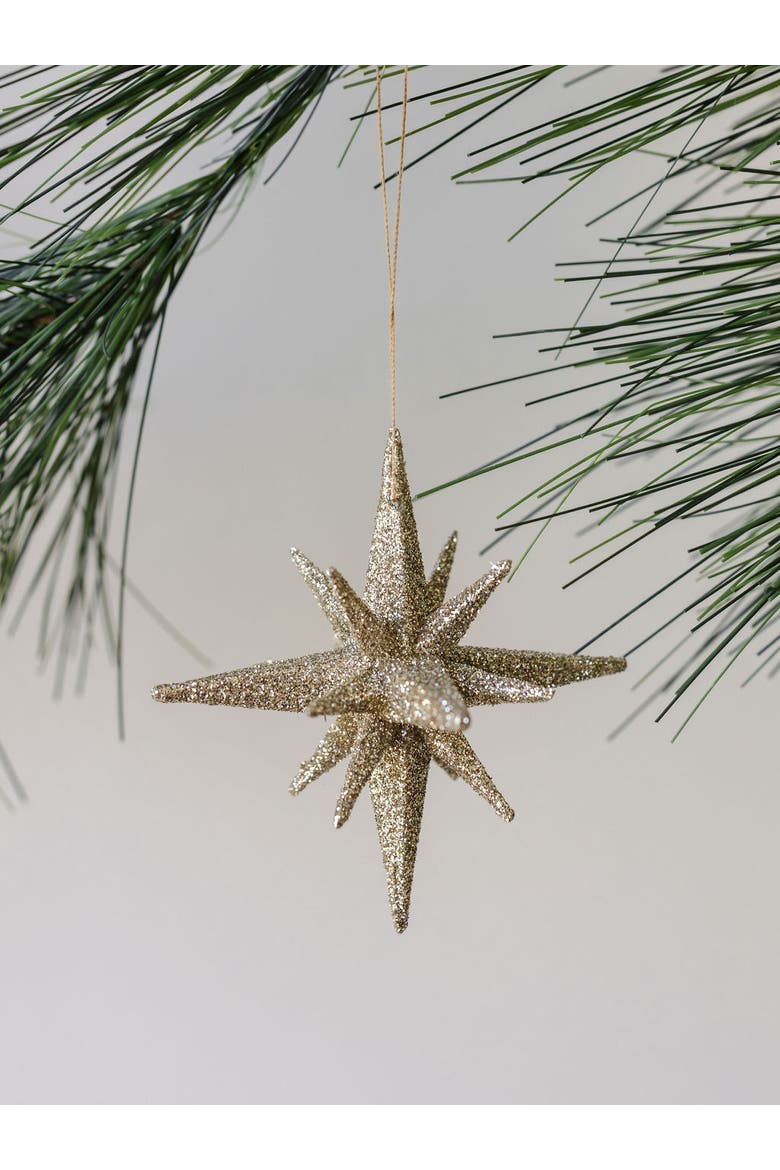 2.75" Gold Glitter Starburst Ornament, Alternate, color, Gold Glitter