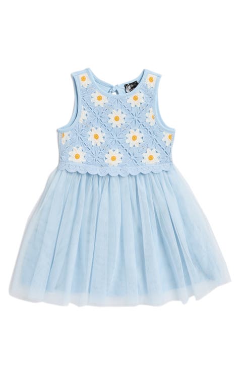 Floral Open Knit Tutu Dress (Toddler)