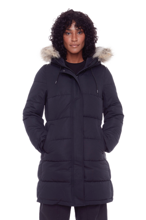AULAVIK - Vegan Down Mid-length Hooded Parka Coat
