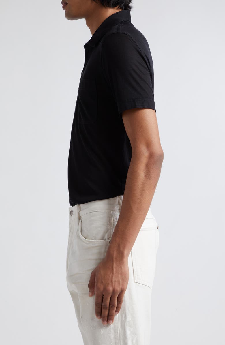 TOM FORD Silk Jersey Polo, Alternate, color, Black