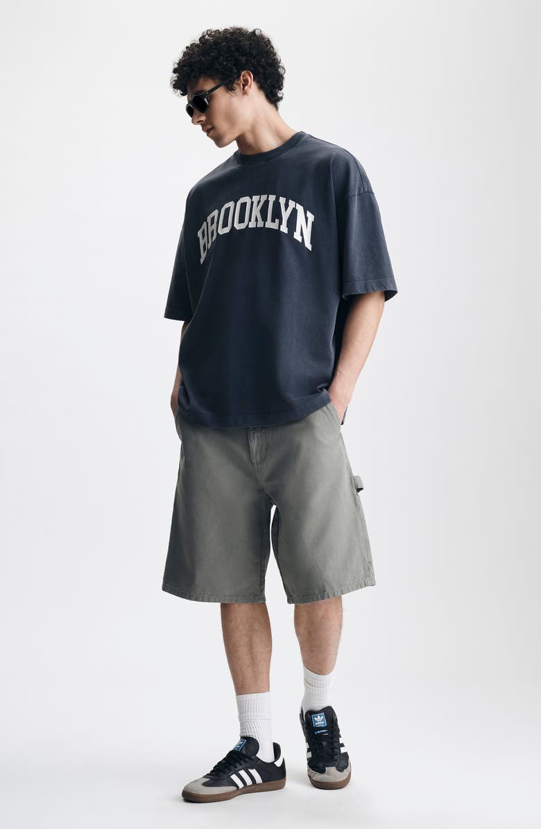 Brooklyn Industries Loose Fit Collegiate Logo Cotton Graphic T-Shirt, Alternate, color, Ombre Blue
