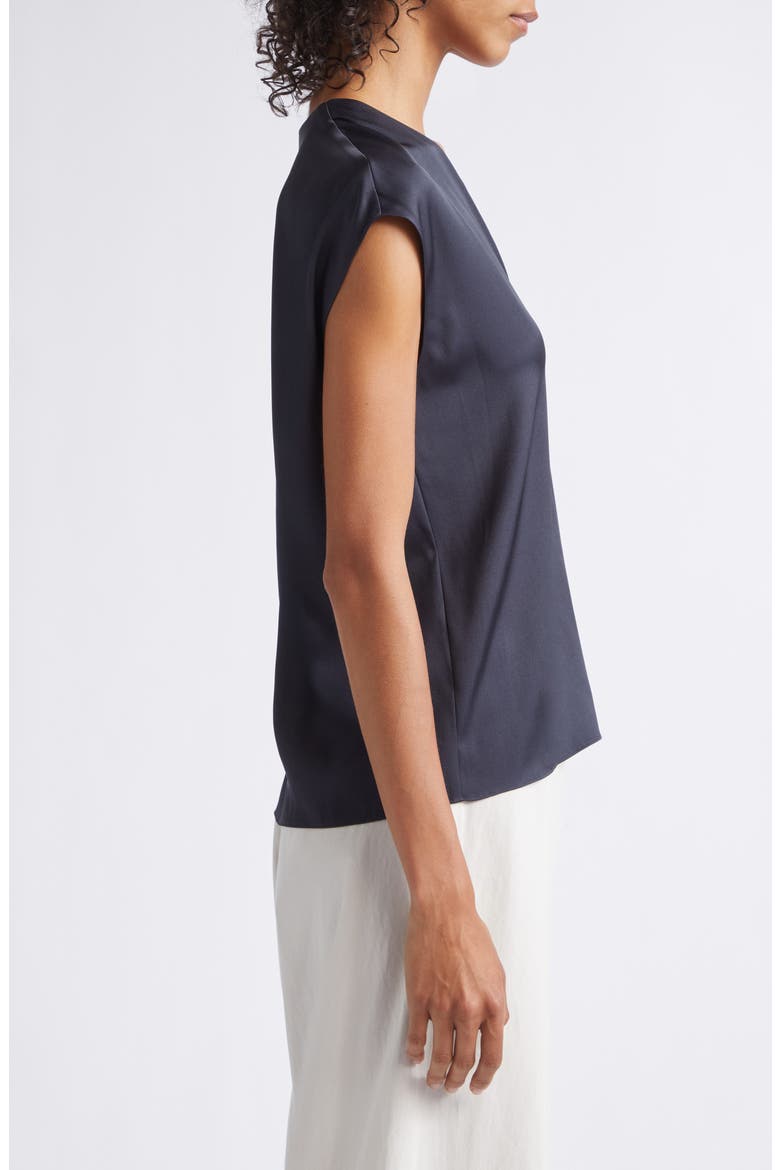V-Neck Cap Sleeve Top, Alternate, color, INK