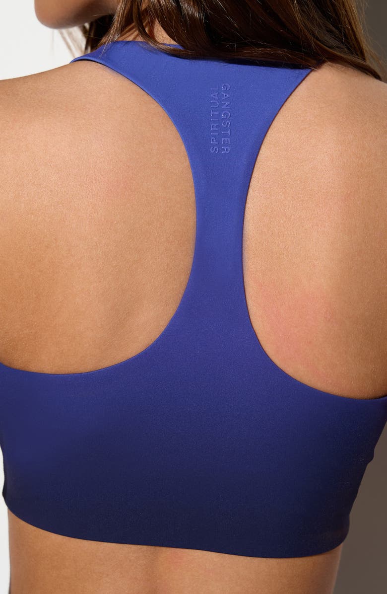Spiritual Gangster Frankie Ombré Longline Sports Bra, Alternate, color, Astral Blue